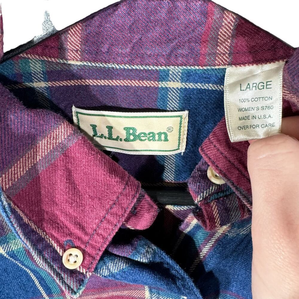 L.L. Bean Plaid Button Up - image 7